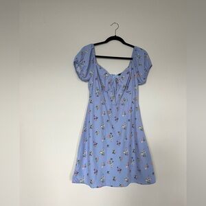 Forever 21 Floral Summer Dress Puffy Sleeves Size M Romantic, Feminine